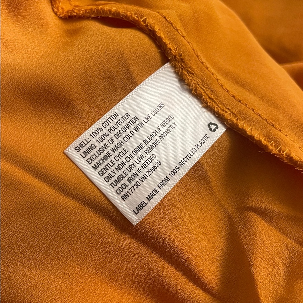 Knox Rose Orange Button-Front Mini Dress with lining - Picture 4 of 4